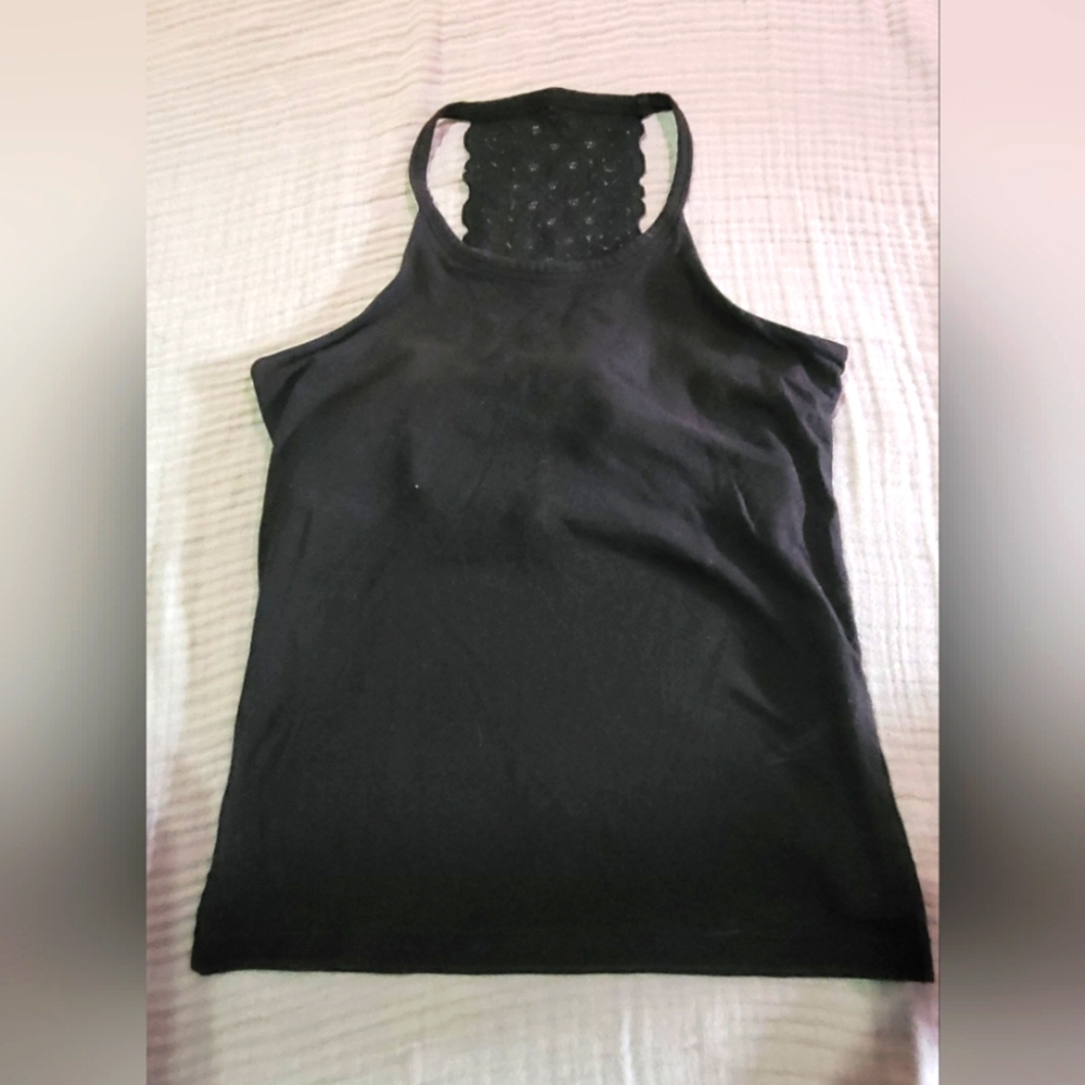 Black Cut Out Tank Top. VS (Victoria Secret?) Bra Top